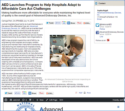 AED Press Releases Advanced Endoscopy Devices