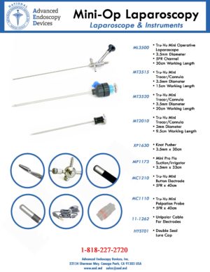 Mini-Op Laparoscopy Scopes and Instruments Promo Sheet - Advanced Endoscopy Devices