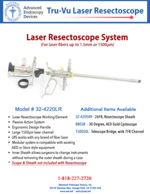 Tru-Vu Laser Resectoscope Promo Sheet Advanced Endoscopy Devices