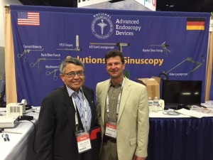 Some AAO-HNSF attendees stopped by our booth to see what we're exhibiting.
