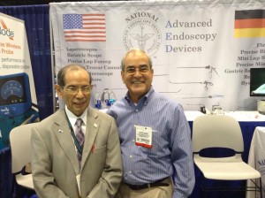 Loyal customer Dr. Kito from Panama stops by the AED booth #ACSCC15 